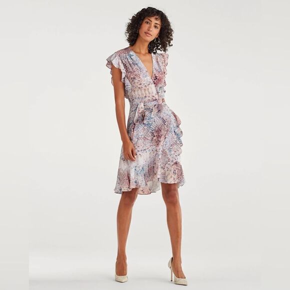 7 For All Mankind Sleeveless Ruffle Wrap Dress - Picture 1 of 4